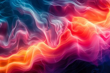 Obraz premium Abstract Colorful Wave Patterns with Vibrant Blue, Red, and Pink Swirls for Artistic Backgrounds and Wallpapers