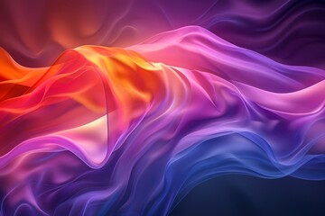 Vibrant Abstract Silk Fabric Waves - Colorful Background with Fluid Motion and Luxury Fashion Textile Concept - obrazy, fototapety, plakaty