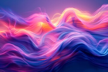 Vibrant Abstract Waves Background with Vivid Colors and Dynamic Motion for Artistic Wallpaper or Graphic Design