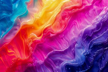 Vibrant Abstract Rainbow Colors Flowing Like Liquid Art Background - obrazy, fototapety, plakaty
