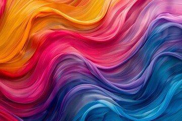 Obraz premium Vibrant Abstract Color Waves Background - Fluid Dynamic Textures With Rainbow Hues