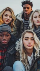 Fototapeta premium Young People Posing for Group Picture