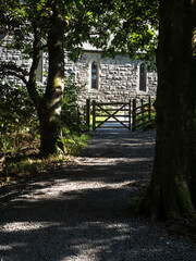 Pathway to church in Wales