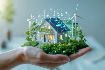 Smart, Sustainable, Luxurious: How Modern Real Estate Is Being Transformed by Smart Home Technologies, Solar Energy, and Eco Friendly Design - obrazy, fototapety, plakaty