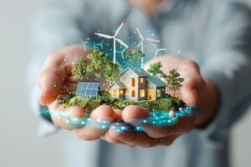 Green Living, Smart Technology: How Renewable Energy, Smart Home Devices, and Sustainable Design Are Reshaping Real Estate - obrazy, fototapety, plakaty