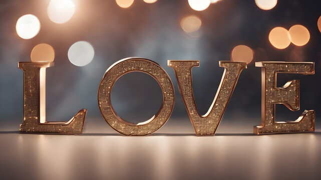 Happy Valentine's Day celebration concept with I Love You text. AI generated image, ai