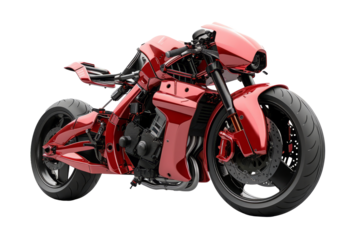 Futuristic motorcycle isolated on transparent background
