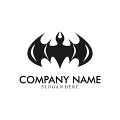 Bat icon illustration. Bat vector logo.