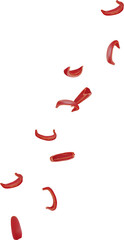 falling red paprika