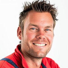 Obraz premium Close Up of Person Wearing Red Shirt