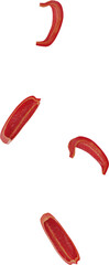 falling red paprika sliced
