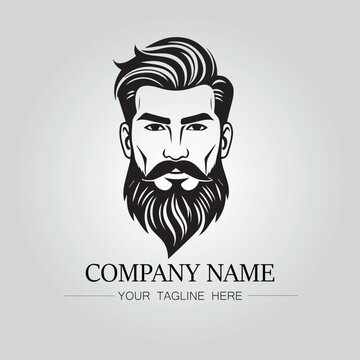 Barbershop logo company black and white vector image