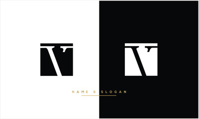 V, VV, Abstract Letters Logo Monogram