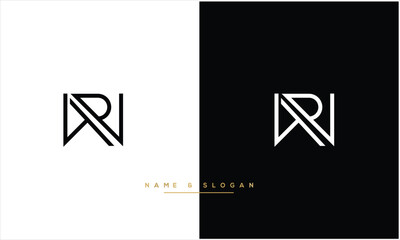 RW, WR, W, R, Abstract letters Logo Monogram