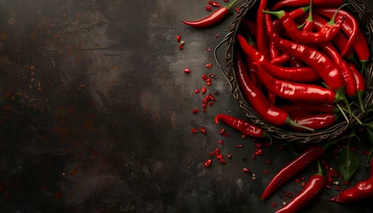 Gordijnen red chili peppers © The Stock Photo Girl