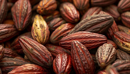 Fototapeta premium close up of cocoa fruit pods