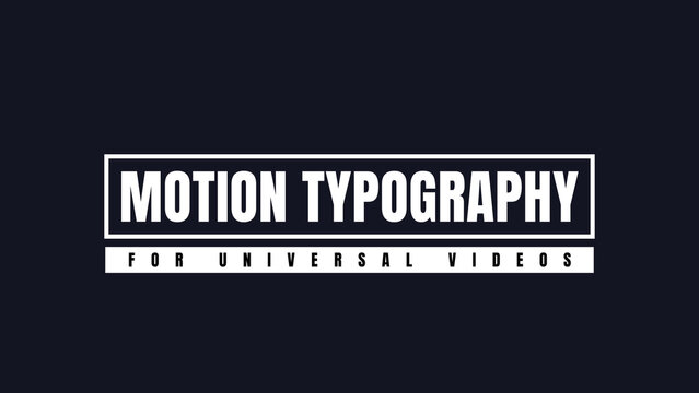 Motion Typography for Universal Videos