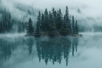 Foto auf Acrylglas Wald im Nebel beautiful landscape scenery nature professional photography