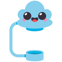 Cute cloud silicone straw stopper vector cartoon illustration isolated on a white background.