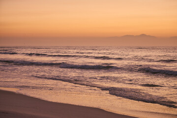 Beautiful Sunrise Morning Over Beach And Sea In South Africa