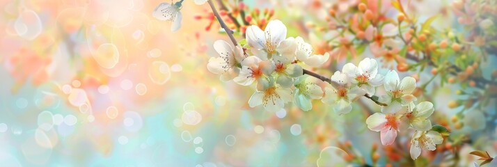 Obraz na płótnie Canvas KS Beautiful spring nature background with blooming flowe.
