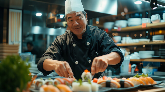 chef preparing japanese food,ai
