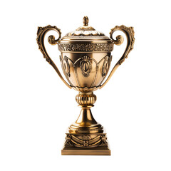 Fototapeta na wymiar a gold trophy with a white background
