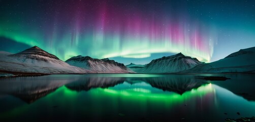 Tranquil Icelandic Lake Under Northern Lights