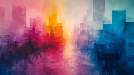 Obraz na płótnie Canvas A colorful abstract cityscape.