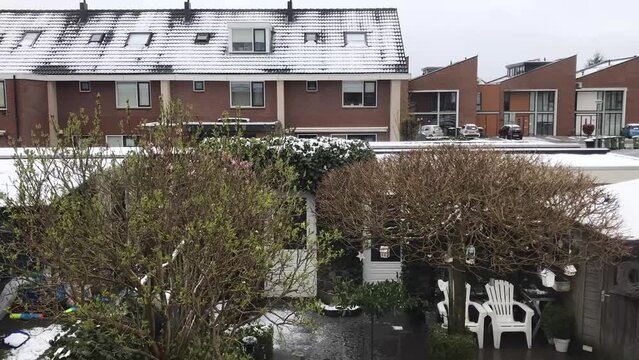 Timelapse of the melting snow in a neighbourhood in the Netherlands
