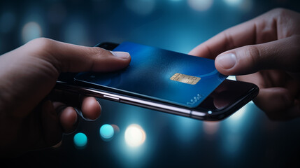 Mobile payment technology ai generated closeup image