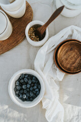 Fresh blueberries on a table