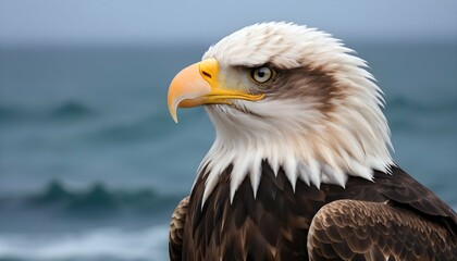 An Eagle With Its Feathers Fluffed Up Against The