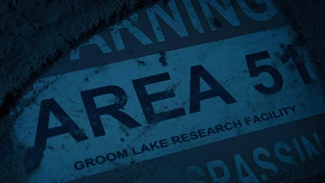 Area 51 Sign Wiped Off In The Dark
