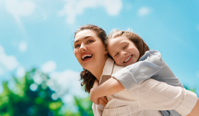 Happy family at nature