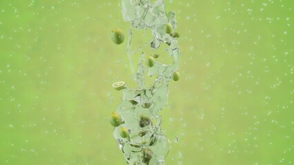 Lime In Water And Droplet With Lime Background
( 3D Model , 3D Rendering , 3D Illustration )