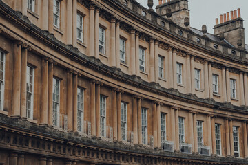 Buildings on The Circus in Bath, Somerset, UK.