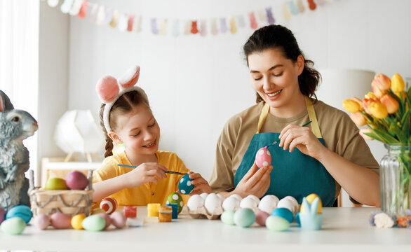 family preparing for Easter