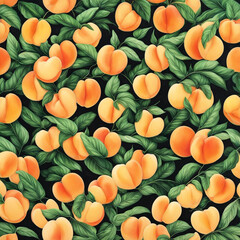 Colorful illustration with juicy peaches