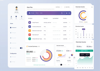 UI UX Infographic dashboard. UI design with graphs, charts and diagrams. Web interface template