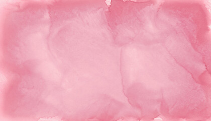 Fototapeta premium Watercolour background. Colorize pink pastel, neutral abstract texture painted backdrop. Horizontal image style. Top view.