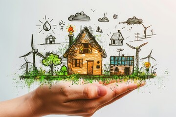 Innovative Strategies for Sustainable Mansion Design: Exploring Smart Home Technologies, Energy Efficiency, and Eco Friendly Practices - obrazy, fototapety, plakaty