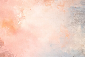 An abstract watercolor texture with warm undertones, featuring a light backdrop suitable for creative projects. It combines shades of orange, pink, and beige with subtle hints of blue - 762239183
