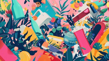 Abstract illustration of overproduction and overabundance of things