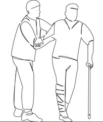 doctor helping patient