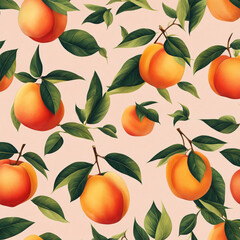 Colorful illustration with juicy peaches
