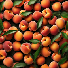 Colorful illustration with juicy peaches