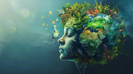 Artistic image of mother earth. World environment and mother earth day concept 