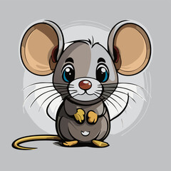 cartoon cute mouse animal Illustration  vector 10 eps