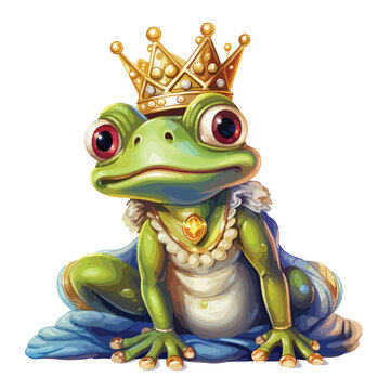 Queen Frog Clipart  isolated on white background